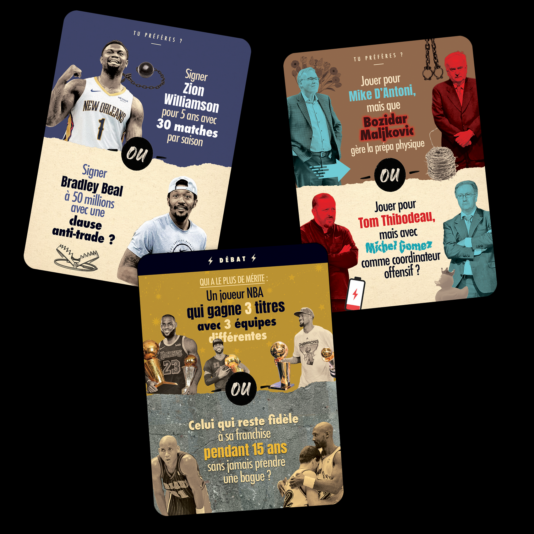 Jeu "Tu préfères" - 110 questions basket impossibles à trancher (prévente)